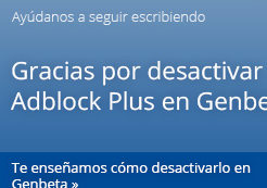 El "gracias por no usar adblock" de Genbeta